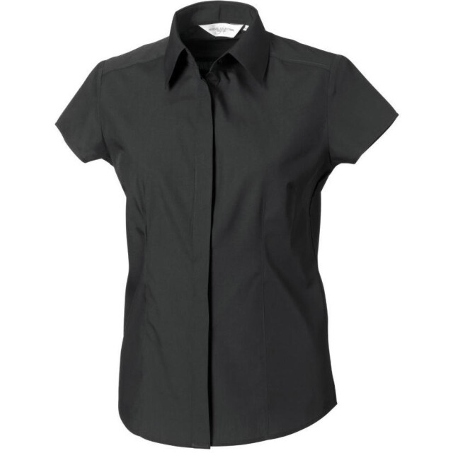 Russell Athletic Collectie dames korte mouwen poly-katoen easy care poplin shirt UTFK749_black large