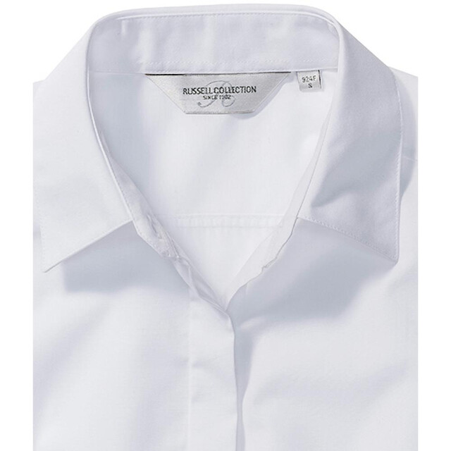 Russell Athletic Collectie dames lange mouwen poly-katoen gemakkelijk onderhoud gepaste poplin shirt UTFK738_white large