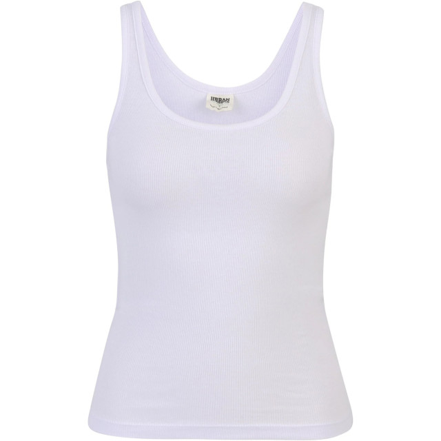 Urban Classics Dames basic geribd organisch tanktopje (verpakking van 2) UTTN994_white large