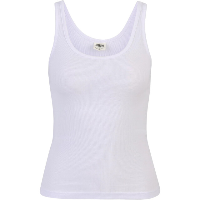 Urban Classics Dames basic geribd organisch tanktopje (verpakking van 2) UTTN994_blackwhite large