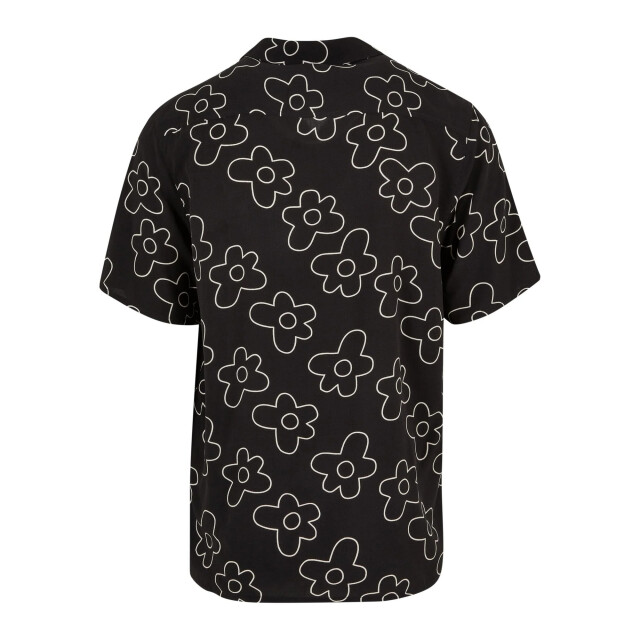 Urban Classics Heren bloemen overal print resort overhemd UTTN995_black large