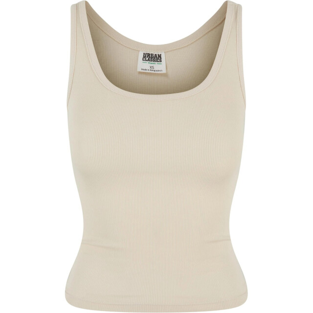Urban Classics Dames basic geribd organisch tanktopje (verpakking van 2) UTTN994_whitesandblack large