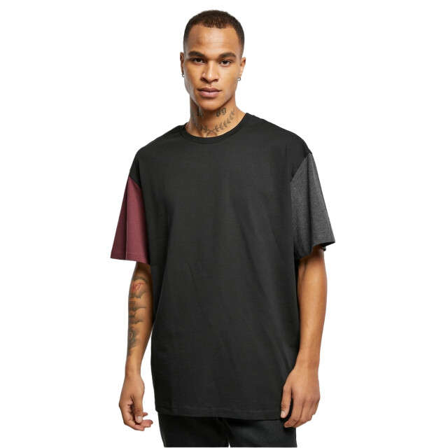 Urban Classics Heren colour block organic oversized t-shirt UTTN691_black large