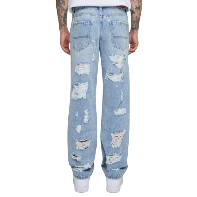 Urban Classics Heren zwaargewicht gescheurde rechte jeans UTTN992_newlightbluewashed large