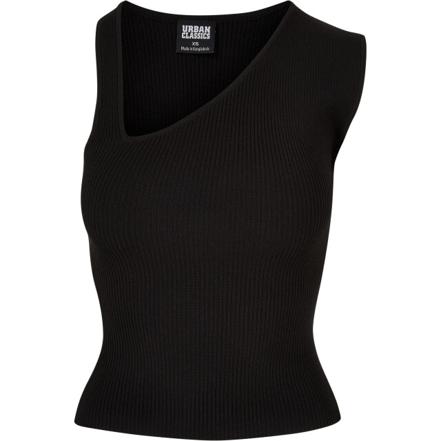 Urban Classics Dames ribgebreide asymmetrische top UTTN676_black large