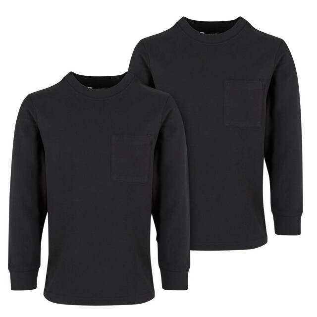 Urban Classics Jongens zwaargewicht pocket oversized t-shirt met lange mouwen (set van 2) UTTN976_black large