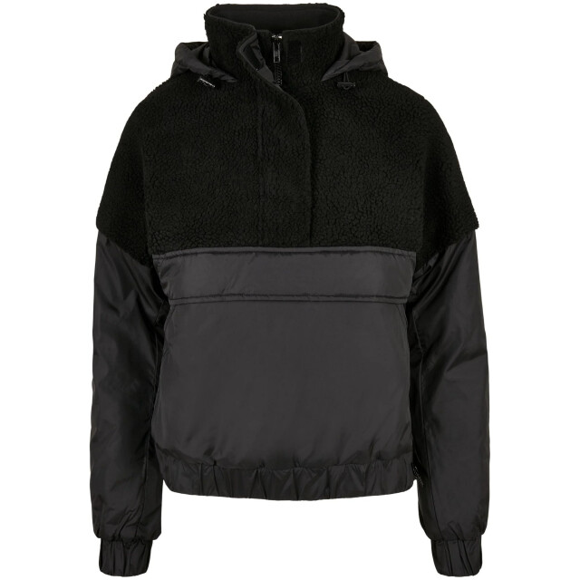 Urban Classics Dames sherpa pull over jas UTTN665_black large
