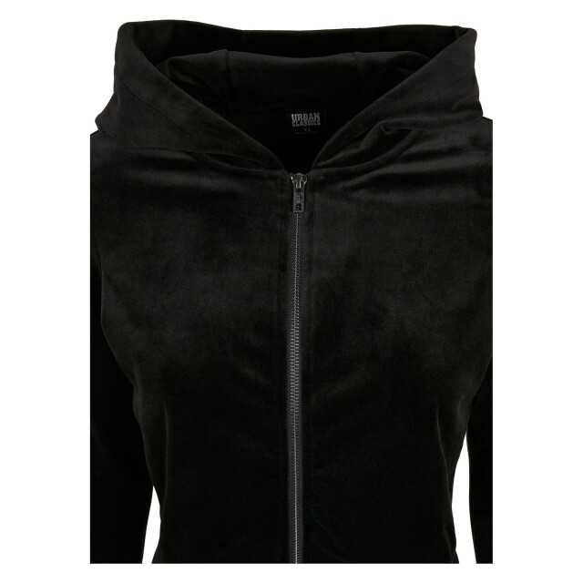 Urban Classics Dames fluwelen korte volledige zip hoodie UTTN948_black large