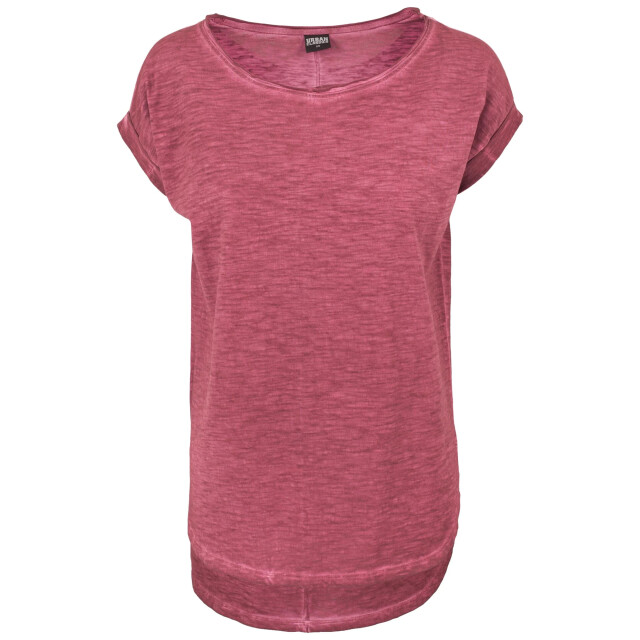 Urban Classics Dames spray dye gedompeld zoom t-shirt UTTN662_burgundy large