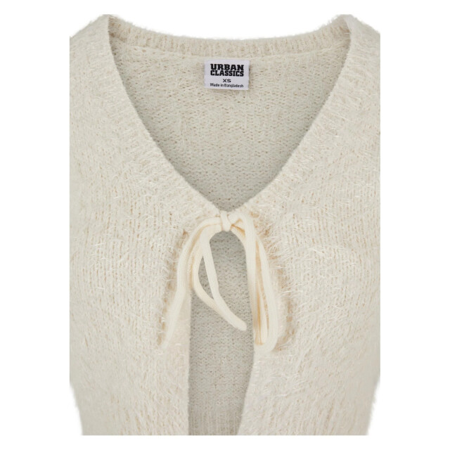 Urban Classics Dames cropped feather front tie vest UTTN938_whitesand large