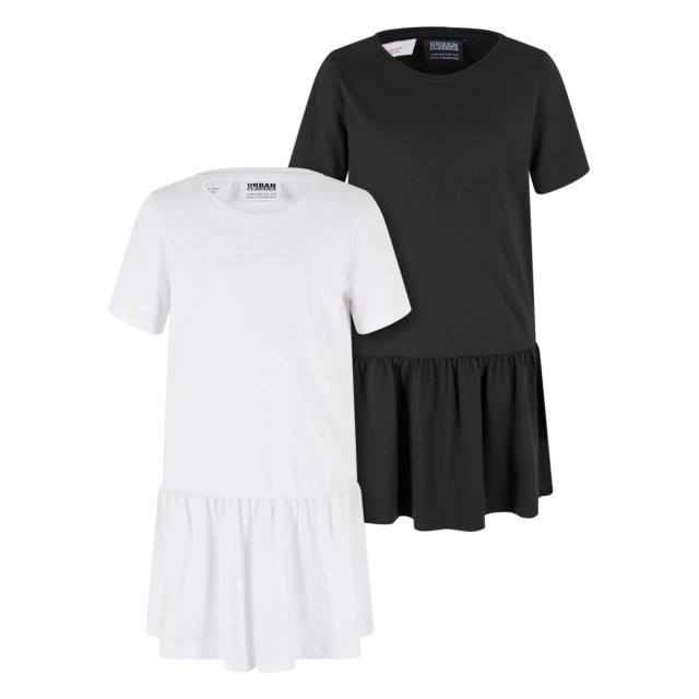 Urban Classics Meisjes valance t-shirt jurk (set van 2) UTTN659_whiteblack large