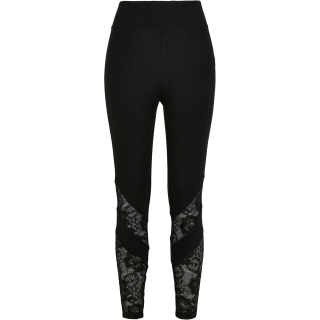 Urban Classics Dames kanten legging met hoge taille UTTN645_black large