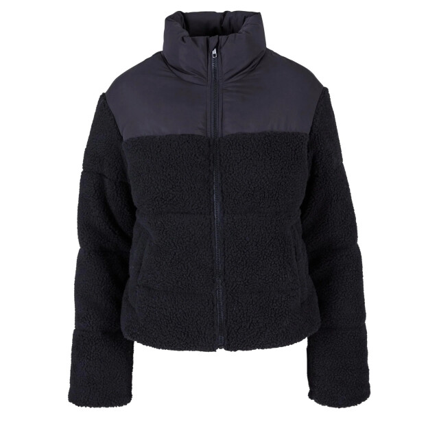 Urban Classics Dames sherpa korte gewatteerde jas UTTN646_black large
