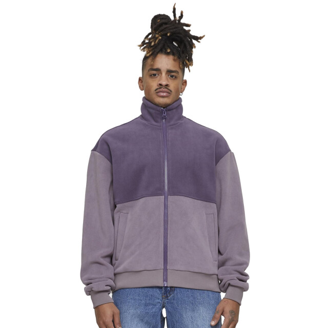 Urban Classics Heren polar fleece jas met kleurblok UTTN657_purplenight large