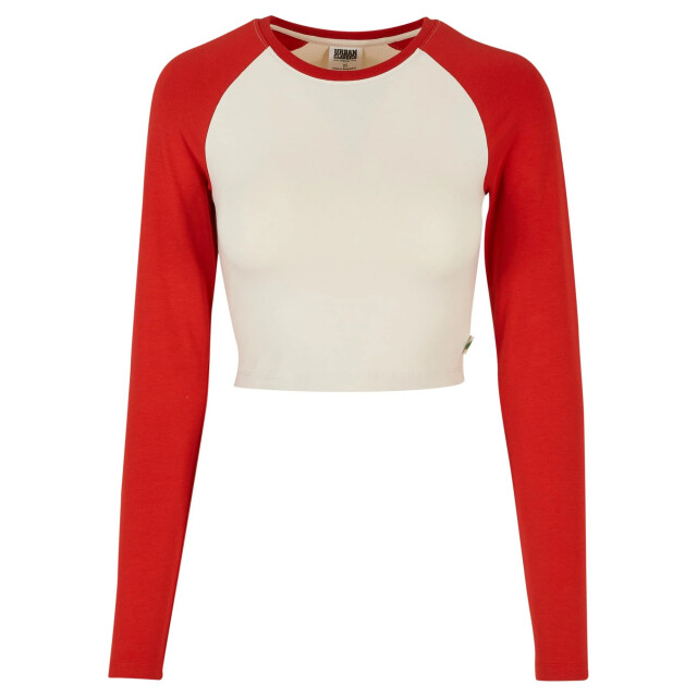 Urban Classics Dames retro organic crop t-shirt met lange mouwen UTTN918_whitesandhugered large