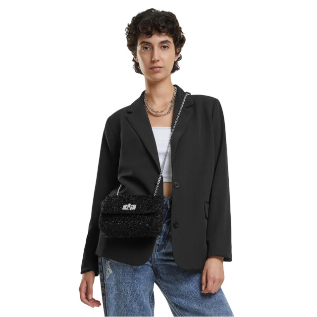 Urban Classics Dames single-breasted lange blazer UTTN914_black large