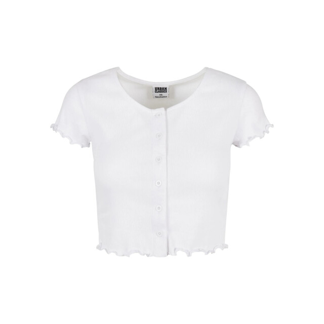 Urban Classics Dames ribbed button-down crop top UTTN596_white large