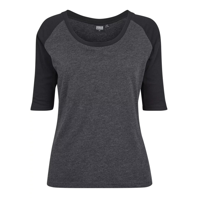 Urban Classics Dames contrast raglan 3/4 mouw top UTTN890_charcoalblack large