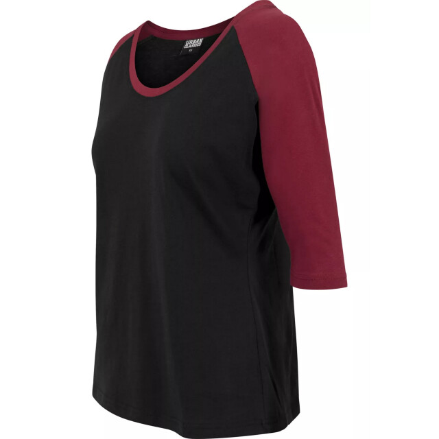 Urban Classics Dames contrast raglan 3/4 mouw top UTTN890_blackburgundy large