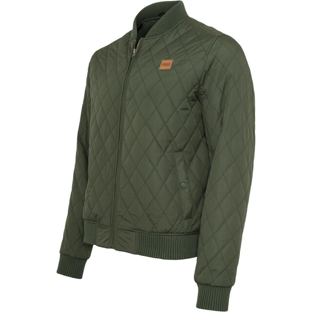 Urban Classics Heren diamond nylon gewatteerd jasje UTTN634_olive large
