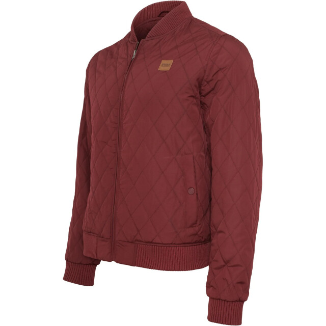 Urban Classics Heren diamond nylon gewatteerd jasje UTTN634_burgundy large