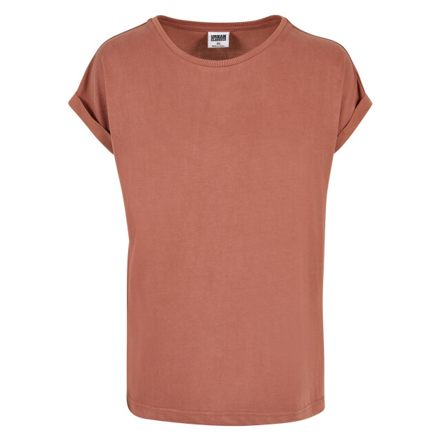 Urban Classics Dames modal verlengd schouder t-shirt UTTN594_terracotta large