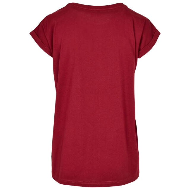 Urban Classics Dames biologisch katoenen verlengd schouder t-shirt UTTN883_burgundy large