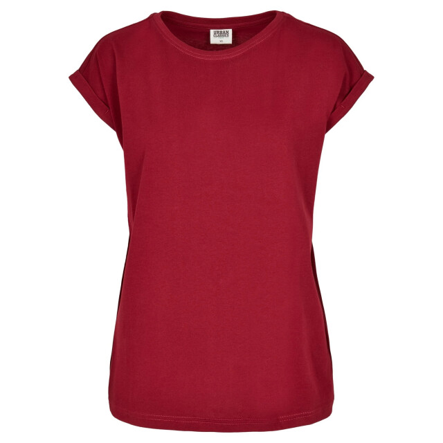 Urban Classics Dames biologisch katoenen verlengd schouder t-shirt UTTN883_burgundy large