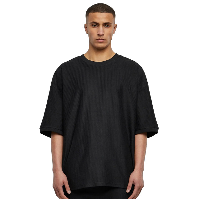 Urban Classics Heren geribd badstof boxy t-shirt UTTN852_black large