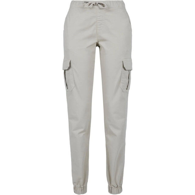 Urban Classics Dames cargo pocket hoge taille joggingbroek UTTN571_concrete large