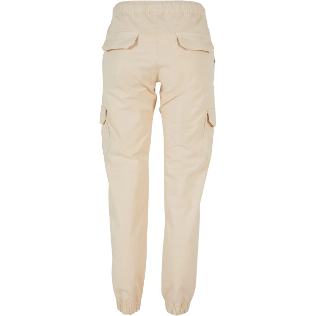 Urban Classics Dames cargo pocket hoge taille joggingbroek UTTN571_whitesand large