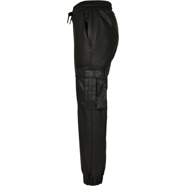 Urban Classics Dames cargo broek van kunstleer UTTN830_black large