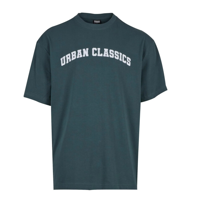 Urban Classics Heren college logo lang t-shirt UTTN826_bottlegreen large