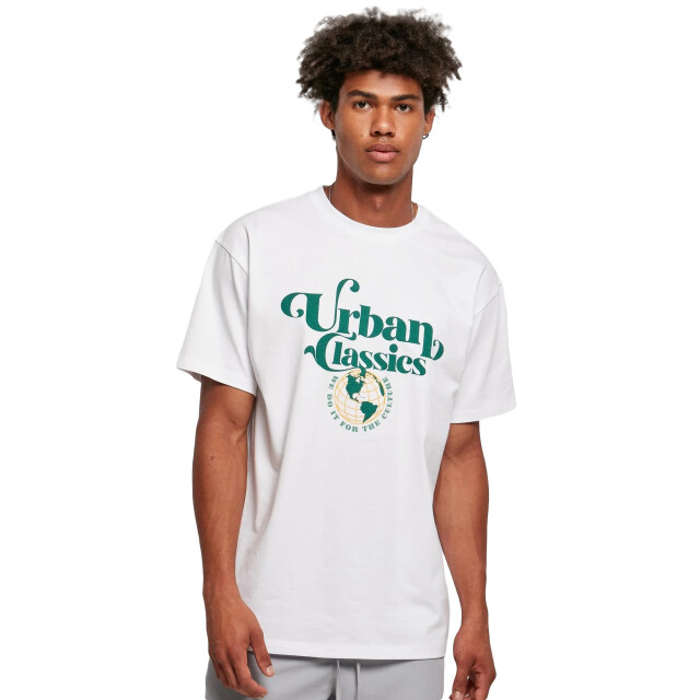 Urban Classics Heren globe organic logo t-shirt UTTN820_white large