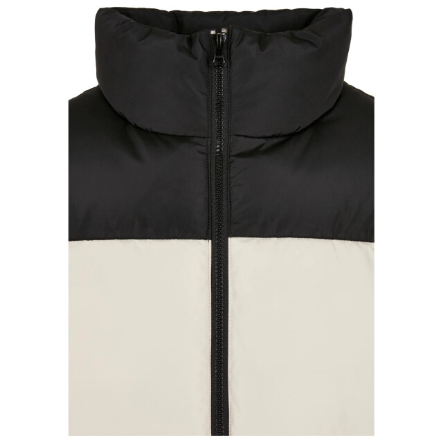 Urban Classics Heren kleurblok puffer gilet UTTN547_blackwhitesand large