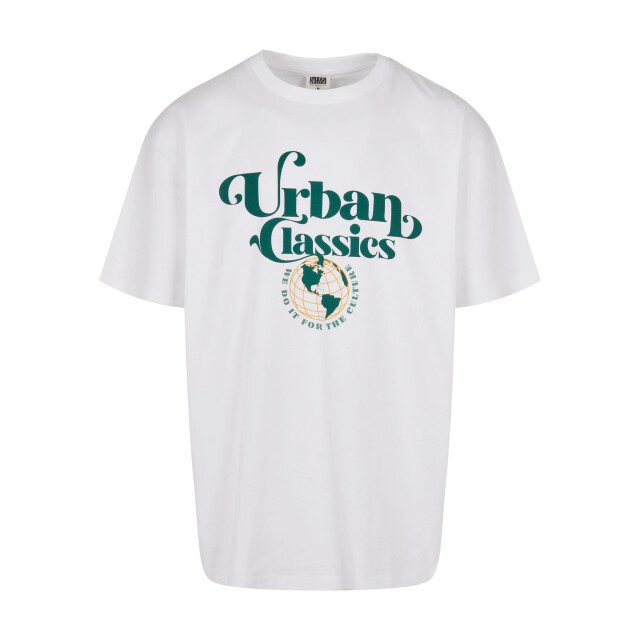 Urban Classics Heren globe organic logo t-shirt UTTN820_white large