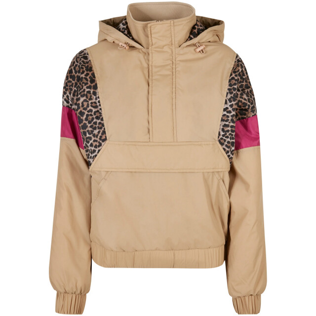 Urban Classics Dames pull over jas met luipaardprint UTTN972_unionbeigewine large