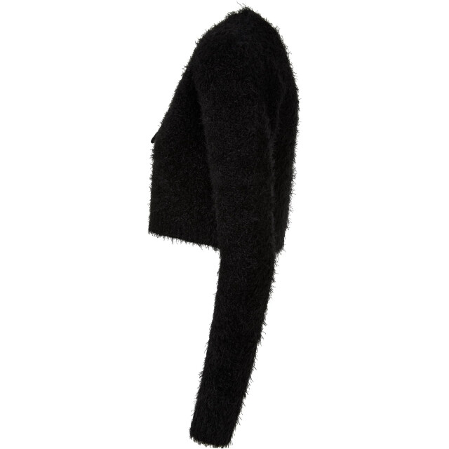 Urban Classics Dames cropped feather front tie vest UTTN938_black large