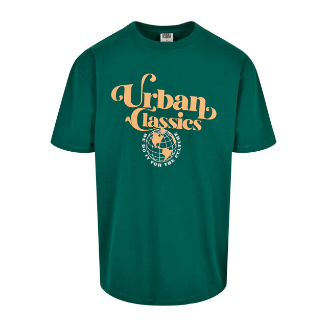 Urban Classics Heren globe organic logo t-shirt UTTN820_green large