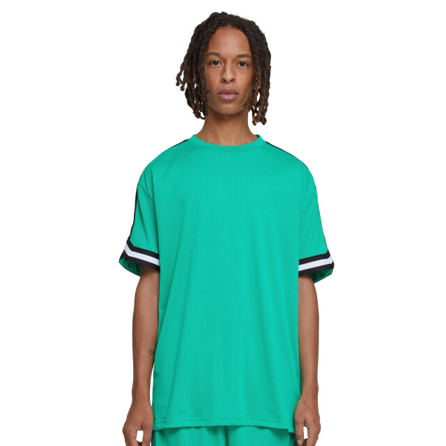 Urban Classics Heren streep mesh oversized t-shirt UTTN811_ferngreen large