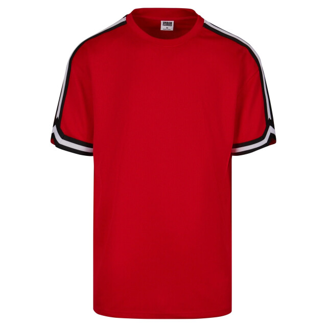 Urban Classics Heren streep mesh oversized t-shirt UTTN811_cityred large