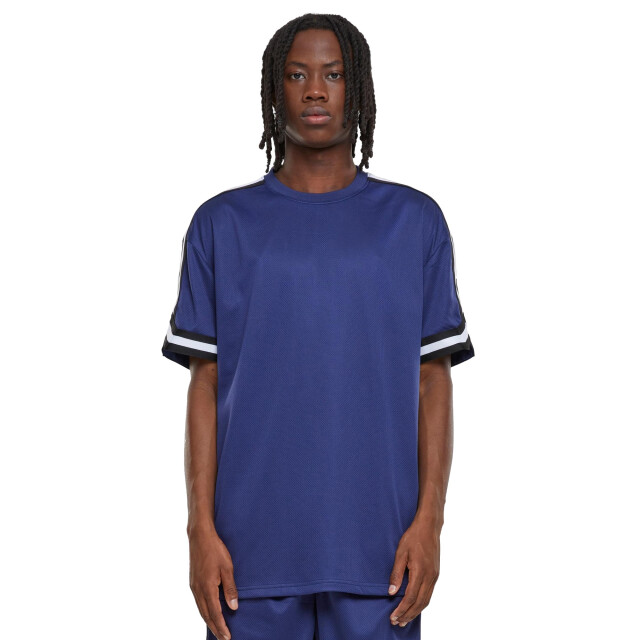 Urban Classics Heren streep mesh oversized t-shirt UTTN811_darkblue large