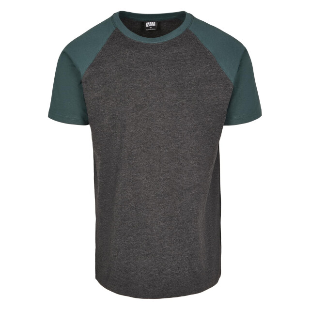 Urban Classics Heren contrast raglan t-shirt UTTN801_charcoalbottlegreen large