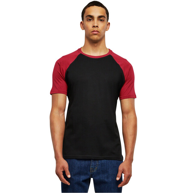 Urban Classics Heren contrast raglan t-shirt UTTN801_blackburgundy large