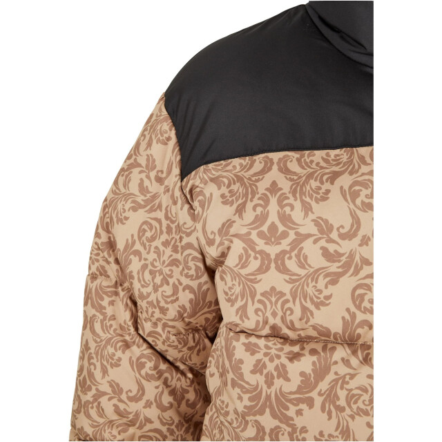 Urban Classics Dames retro pufferjas met all-over print UTTN534_unionbeige large