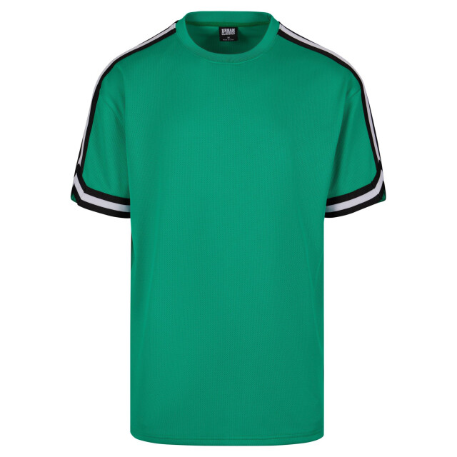 Urban Classics Heren streep mesh oversized t-shirt UTTN811_ferngreen large