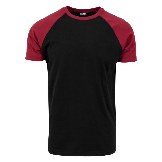 Urban Classics Heren contrast raglan t-shirt UTTN801_blackburgundy large
