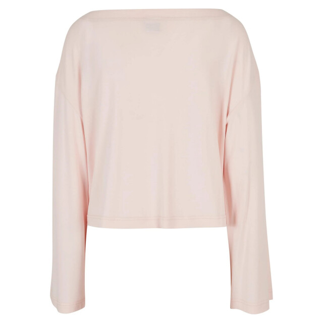 Urban Classics Dames modal boothals t-shirt met lange mouwen UTTN795_pink large