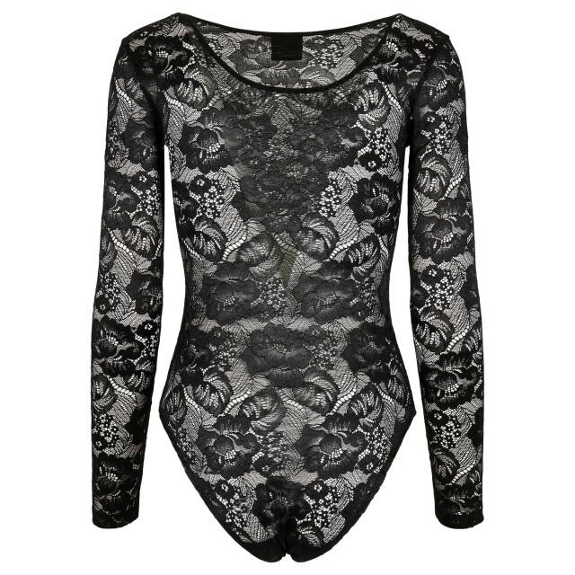 Urban Classics Dames kanten bodysuit met lange mouwen UTTN791_black large