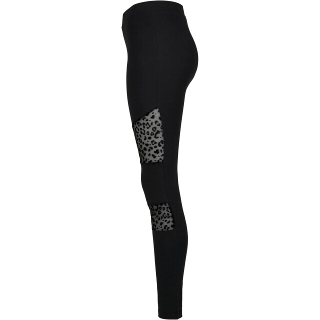 Urban Classics Dames legging met vlokjesprint mesh insert UTTN781_black large